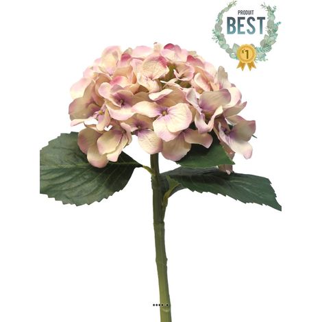 Hortensia artificiel en branche, H 48 cm Rose beauty - BEST - couleur: Rose beauty