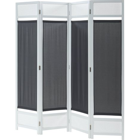 Paravento in bambù 160 x 170 cm bianco grigio scuro 030010225