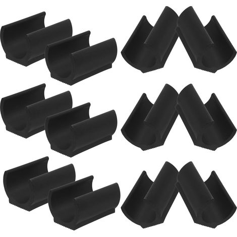 20 Pièces Patins Antidérapants pour Tubes Ronds de Chaise 25mm en Plastique Noir, Clips en U pour Pieds de Chaise, Support Stable et Protection pour Usage Bureau (1/5)