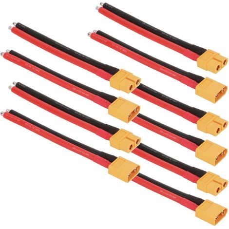 5 Pièces Prise xt60 Male XT60 Connecteur Mâle avec Fil de 10cm 12AWG + 5 Pièces XT60 Connecteur Femelle avec Fil de 10cm 12AWG (1/5)
