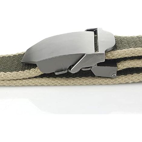 Ceinture en toile de 110/120/130 cm pour homme et femme, ceinture de travail en toile avec boucle en métal robuste à dégagement rapide pour l'entraînement, les loisirs, le travail, les sports