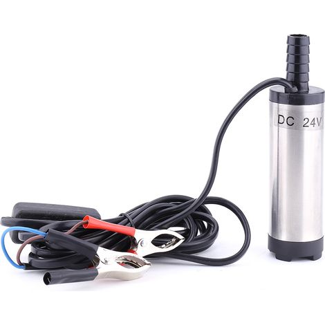 Pompe submersible en acier inoxydable pour transfert d'eau, diesel, kérosène et carburant, outil de ravitaillement DC 24V argenté (1/5)