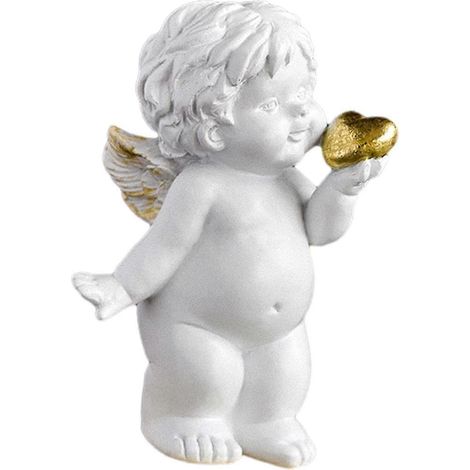 Figurine de Cupidon, sculpture de chérubin, ornement de bureau blanc avec ailes, collection de statues d'anges, décoration d'intérieur et d'extérieur-Style E (1/5)
