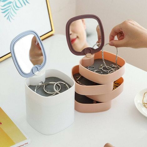 TrAdE Shop Traesio - Organizer Per Trucco Cosmetici Accessori Casa Con 4 Cassetti Espositore Specchio - (1/5)