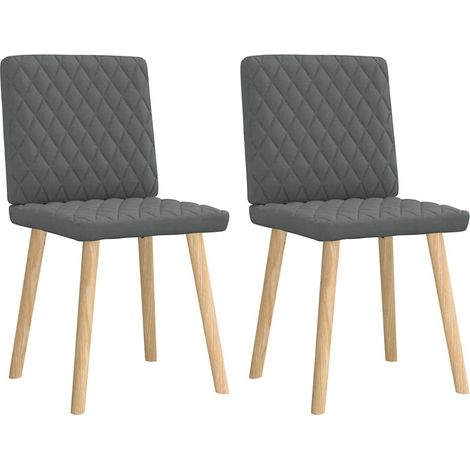 Lot de 2 Chaises à manger，Chaise de cuisine gris foncé tissu CFW78103 (1/5)