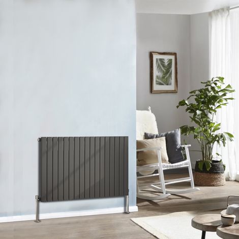 Designer Radiator 600x1156mm Single Flat Panel Horizontal Anthracite (1/5)
