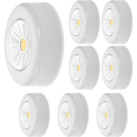 Veilleuse Tactile à Bouton-poussoir, 8 Pièces, Blanche, Abs (1/5)