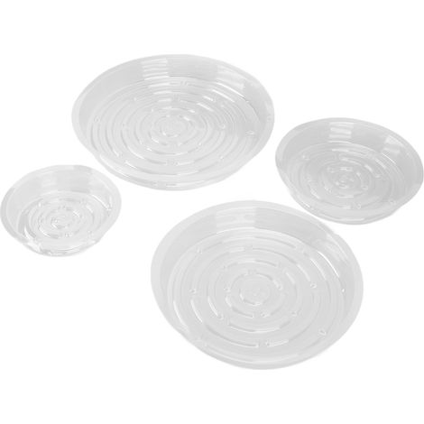 Lot de 20 Soucoupes de Pot en Plastique Transparent Résistant - 6/8/10/12 Pouces, Bac Récupérateur d'Eau pour Plantes Intérieur et Extérieur (1/5)