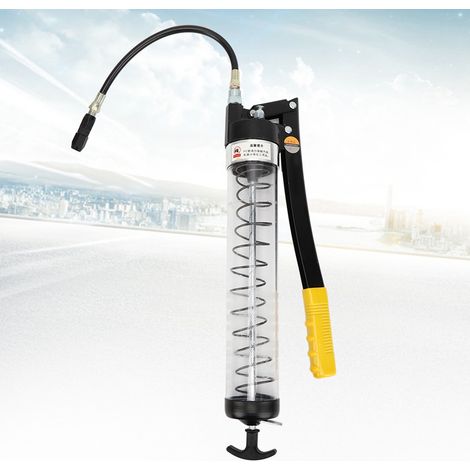 Pistolet à graisse 6000 PSI avec tube transparent visible, accessoire auto portable (1/5)