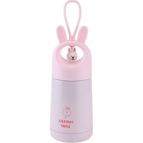 Gourde Isotherme - Acier Inoxydable - 330 Ml - Pour Enfants Et Étudiants - Rose - Avec Pendentif (1/5)