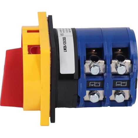 Commutateur rotatif sélecteur 2 positions verrouillable PC cuivre 125A AC240V 440V pour atelier industriel (1/5)