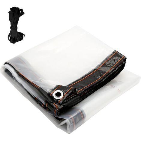 royaluxe - Bâche de protection transparente imperméable, dimensions 200 x 400 cm, adaptée pour couvrir une serre, une terrasse ou un jardin (1/5)