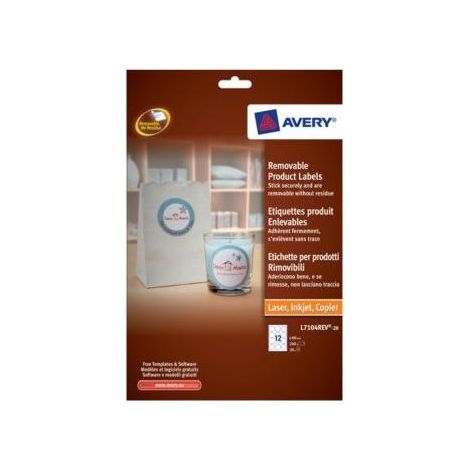 Avery Removable Product Labels Blanc