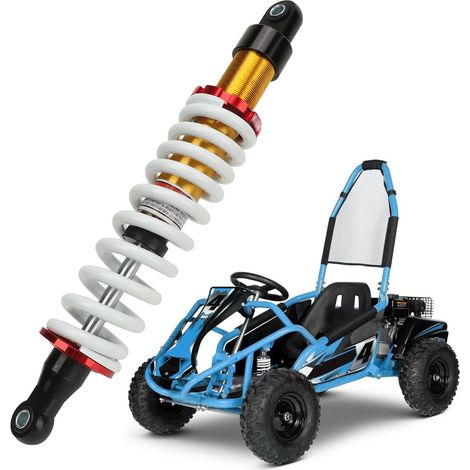 Stoßdämpfer mit einem Mittenabstand von 380 mm, einstellbarer Dämpfung und Hochleistungsfedern mit 10 mm Durchmesser, geeignet für Motorräder, Geländemotorräder, Quads und Karts von 90 bis 250 cm³. (1/5)