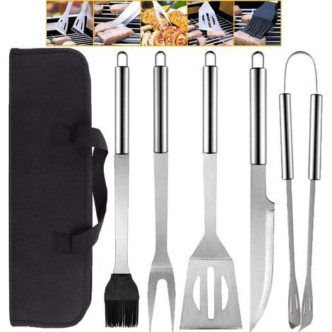 Ensemble d'Outils De Barbecue, Kit Ustensiles De Barbecue, Acier Inoxydable Barbecue Outils, Ustensiles de Barbecue Portables - Barbecue Ensemble d'outils pour Extérieur/Camping/Jardin (1/5)