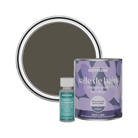 Peinture pour Carrelage de Salle de Bain, Finition Brillante - Brun Terre 750ml (1/3)