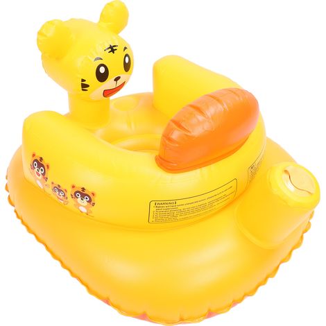 Aufblasbarer Kinderstuhl mit Cartoon-Tiermotiven, hypoallergen, aus weichem und sehr sicherem PVC, mit hoher Rückenlehne, ideal für Schlafzimmer und Badezimmer. (1/5)