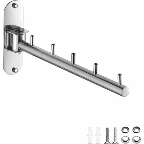 Wandkleiderständer, 1 Stück, klappbarer Wandkleiderbügel, Kleiderbügel aus Edelstahl mit Schwenkarm, Wand-Wäscheständer, hängender Kleiderbügel (1/5)