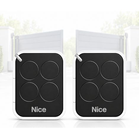 NICE ON4E Lot de 2 Télécommandes Portail Automatique 4 Boutons - 433,92 MHz Rolling Code - Compatible NICE FLOR-S, ON4 et Récepteurs FLOR - Pile Incluse - (1/5)