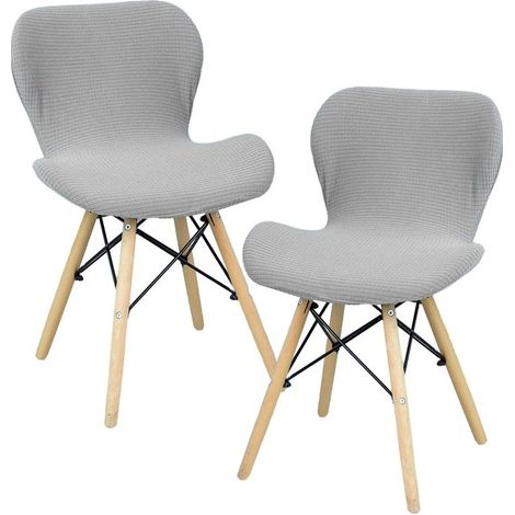 Housse de chaise 2 pièces, housse de chaise antidérapante, housse de tabouret de bar, housse de chaise de bureau, housses pour tabourets de bar, housse de chaise amovible, housses lavables pour chaise (1/5)