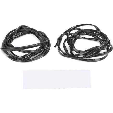 2 bandes anti-collision de portière auto 110,2 pouces, caoutchouc d'étanchéité, protection antiraclure universelle noire (1/5)