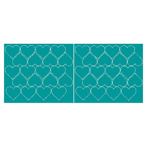 Adesivi a forma di cuore per San Valentino, 5 cm, 40 pezzi, turchese opaco