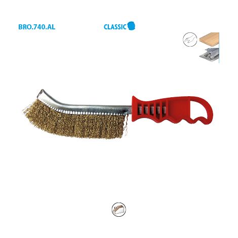 LEMAN Brosse manche plastique fil acier laitonné 0.30 - 740.216 (1/2)