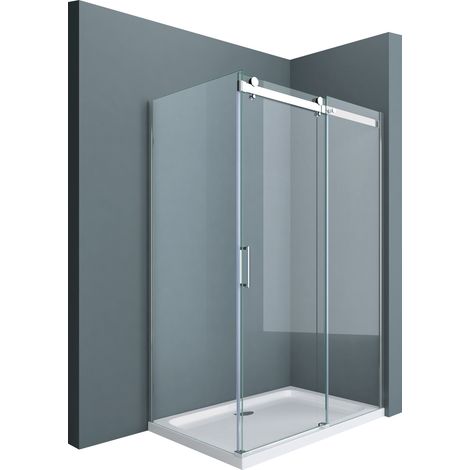 doporro Duschkabine Ravenna17 75x100x195cm Duschabtrennung mit Schiebetür ESG-Sicherheitsglas Klarglas inkl. beidseitiger Easy-Clean-Beschichtung