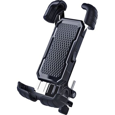 Supporto per cellulare da bici - Regolabile per bici e moto - 18 x 9,6 cm - per telefoni da 4,7 a 7,1 pollici, compatibile con biciclette - Nero (1/5)