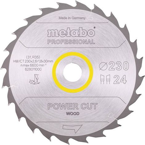 Lama per sega circolare Pro "Power Cut Wood" HW/CT 230x30, 24 WZ 20° METABO