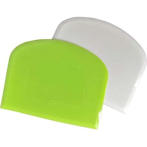 Spatule à pâte et racloir à plan de travail, outil de cuisine multifonction, lot de 2 pièces - Blanc, Vert (1/5)