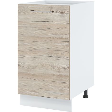 Meuble bas de cuisine Bellissi Noyer Blanchi 1 porte L 45 cm