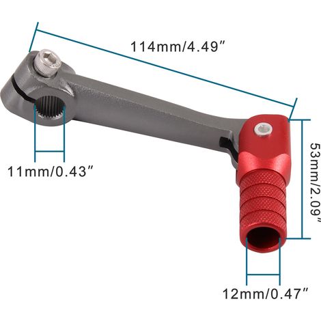 Motorcycle modification gear shift lever, aluminum alloy folding gear lever, ZhengLin T4 TGR Bosuer titanium lever with red head. (1/4)