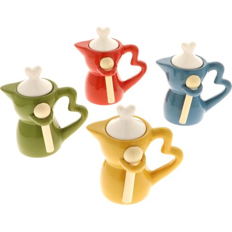 ETM Bomboniera Caffe Moka Manico Cuore H 12 Cm Colorate 1 Pz