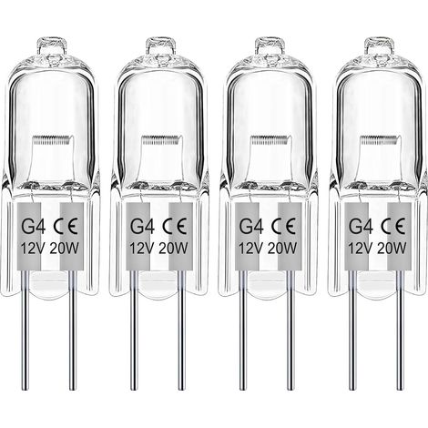 Ampoule Halogène G4 12V 20W, Blanc Chaud 2700K Ampoule de Four G4 Dimmable Tolérance 300°C pour Four, Hotte de Cuisine, Chambre, Éclairage D'armoire, 4 Pièces (1/5)