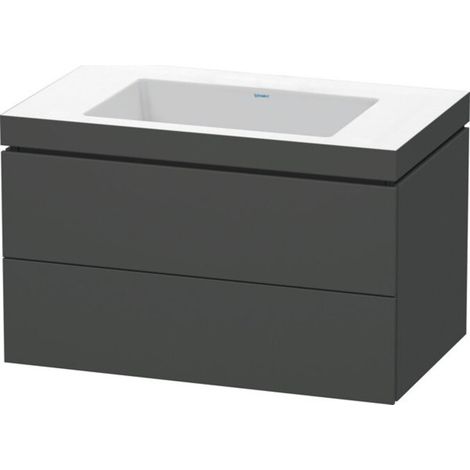 Duravit L-Cube Meuble vasque c-bonded avec socle mural, 80x48 cm, (1/5)