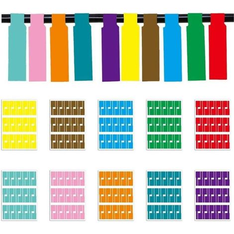 Étiquette de Cables,10 Couleurs 300 Pièces Étiquettes Auto-Adhésives de Câble Étanche Identification Câble pour Imprimantes Laser (1/4)