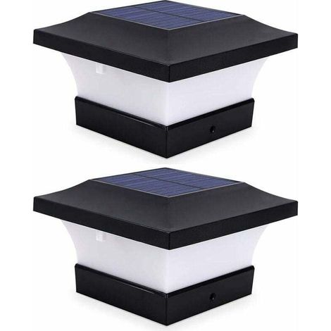 [NEVER USED] 2-Pack Outdoor Solar Post Lights for Fence and Patio Lighting, High Brightness 6000K White LED Solar Lights for 4 x 4, 5 x 5, or 6 x 6 Posts (1/4)