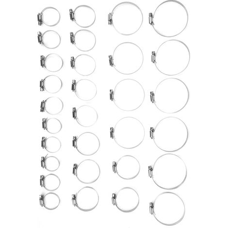 30 colliers de serrage américains, colliers robustes avec trou traversant lisse, acier inoxydable 304 (1/5)