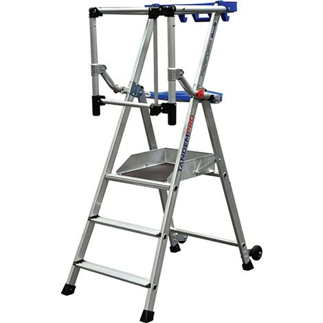 Podesleiter Aluminium 3 Stufen - Maximale Arbeitshöhe 2.70m - PIRLF3-P/ALU