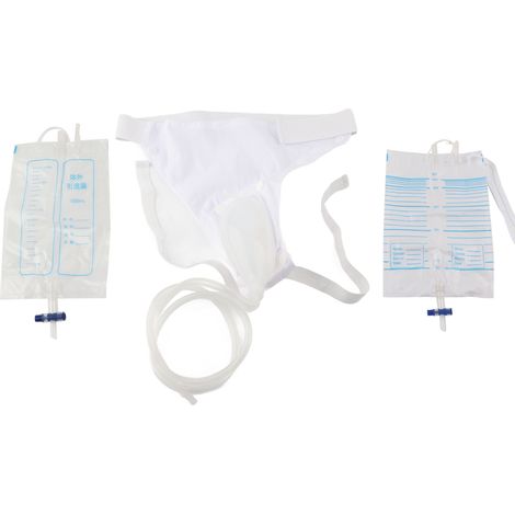 Collecteur d'urine en silicone pour adulte, urinoir homme femme personne âgée avec poche à urine, modèle féminin (1/5)
