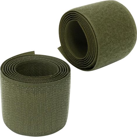 50 mm x 1 m selbstklebendes Klettband/Rolle – Kabelbinder/Organizer – Taschen-/Kleidungsriemenverschluss – Farbe: Zederngrün – Material: Polyamid und Polyester (1/5)