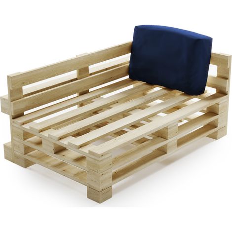 Coussin Palette Déhoussable Imperméable - Angle 60x40 cm Bleu Bananair Fabriqué en France (1/5)