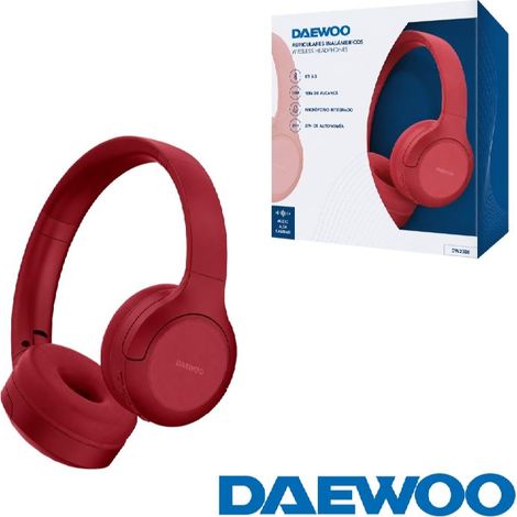 Auricular daewoo diadema bluetooth rojo