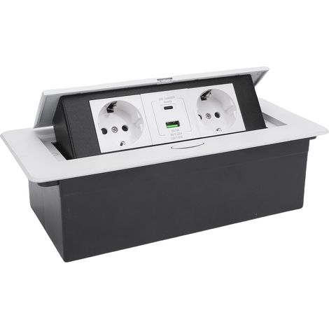 Boîtier de prise encastré pour bureau, étanche, multiprise pour salle de conférence, prise de comptoir à 2 broches, ports USB Type C (1/5)