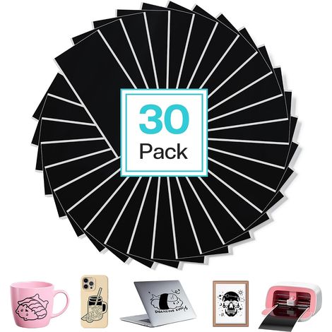 Black Carpet Adhesive Vinyl 14 mm x 30 cm Pack of 30 Sheets (1/5)