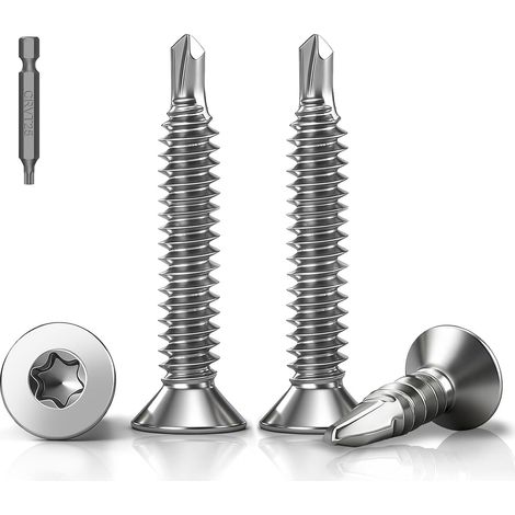 120 Pièces Torx Vis Autoforeuse Inox 410, M4.2x38mm, DIN7504 (1/5)
