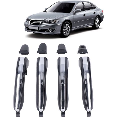 Satz mit 4 verchromten Außentürgriffen, kompatibel mit Hyundai Azera 2006-2011 (vorne links, vorne rechts, hinten links, hinten rechts) (1/5)