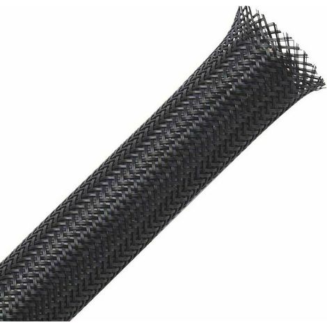 Funda trenzada expandible para cables, 13 mm x 30 m, ideal para ocultar y organizar cables y alambres de automóviles. (1/4)