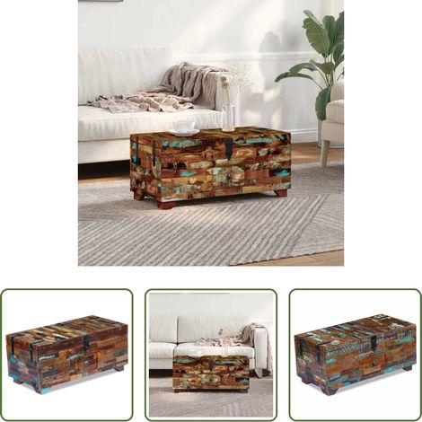 Meuble en bois de récupération - Coffre table basse Bois de récupération massif 80x40x35 cm (1/5)